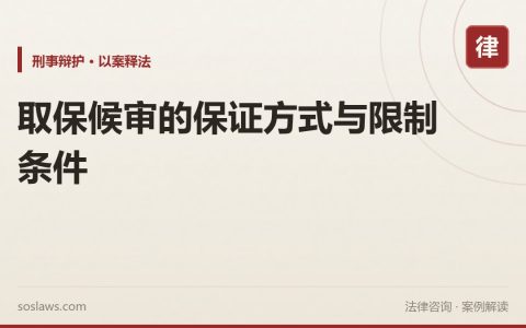 取保候审的保证方式与限制条件