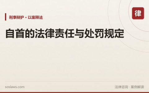 自首的法律责任与处罚规定