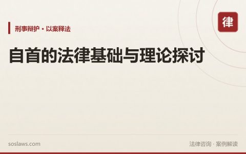 自首的法律基础与理论探讨