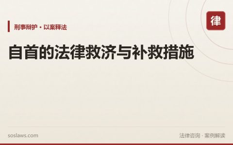自首的法律救济与补救措施