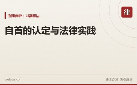 自首的认定与法律实践