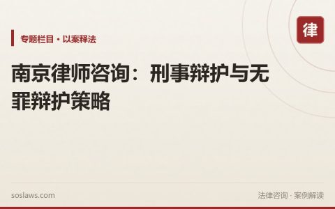 南京律师咨询：刑事辩护与无罪辩护策略