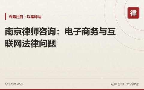 南京律师咨询：电子商务与互联网法律问题