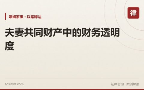 夫妻共同财产中的财务透明度