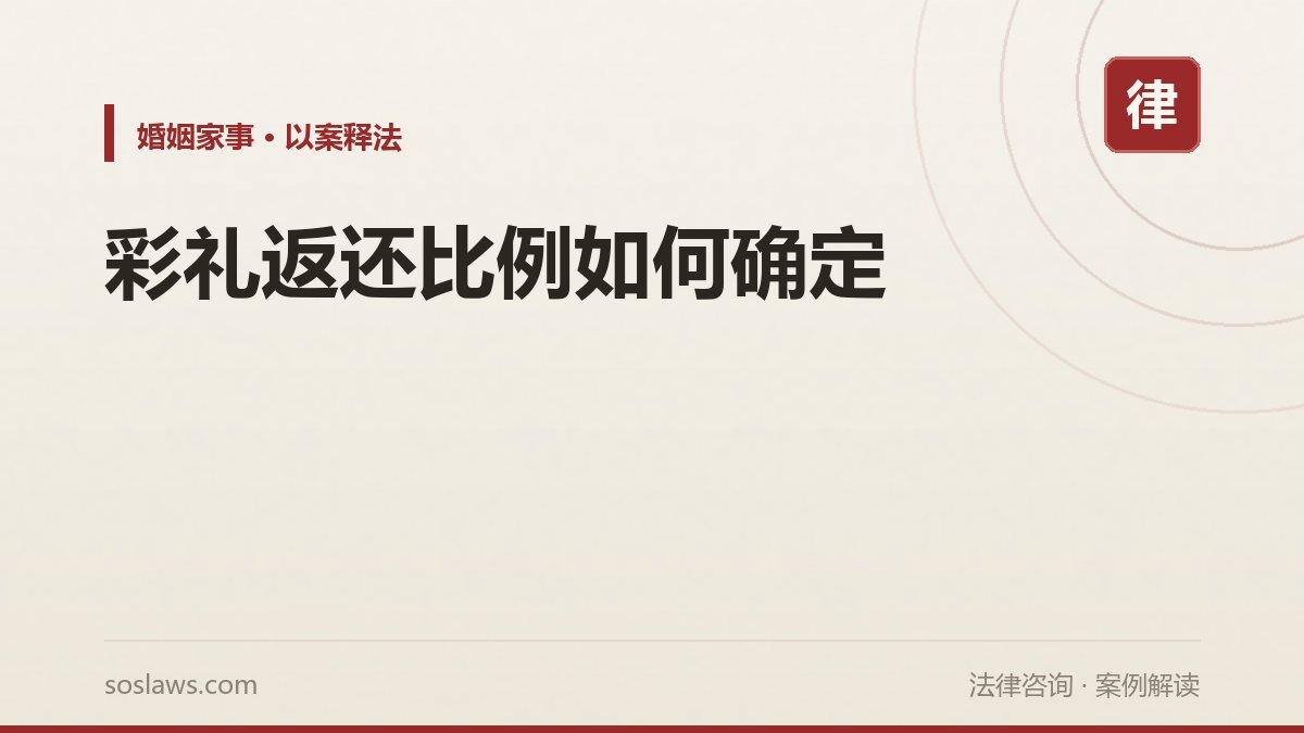 彩礼返还比例如何确定