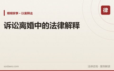 诉讼离婚中的法律解释