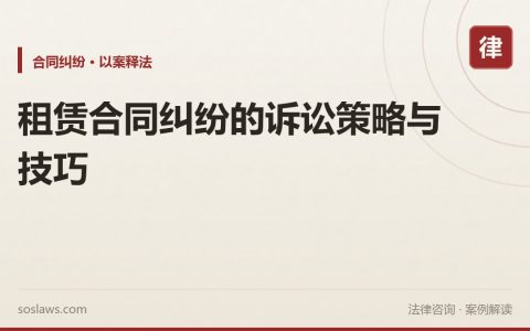 租赁合同纠纷的诉讼策略与技巧
